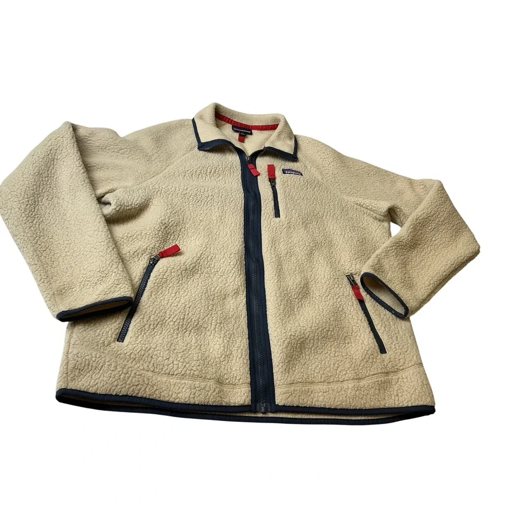Mens PATAGONIA‎ Retro Pile El Cap Khaki Full Zip Fleece Sweater Jacket L